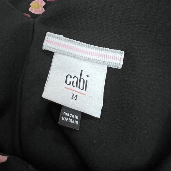 Womens Floral Print Sleeveless Fitted Crop Top Size Medium Black Pink Ponte Knit - Picture 3 of 10